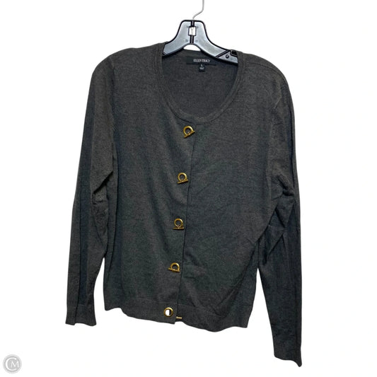 Cardigan By Ellen Tracy In Grey, Size: L