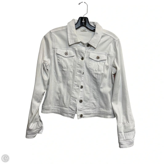 Jacket Denim By Cato In White Denim, Size: S