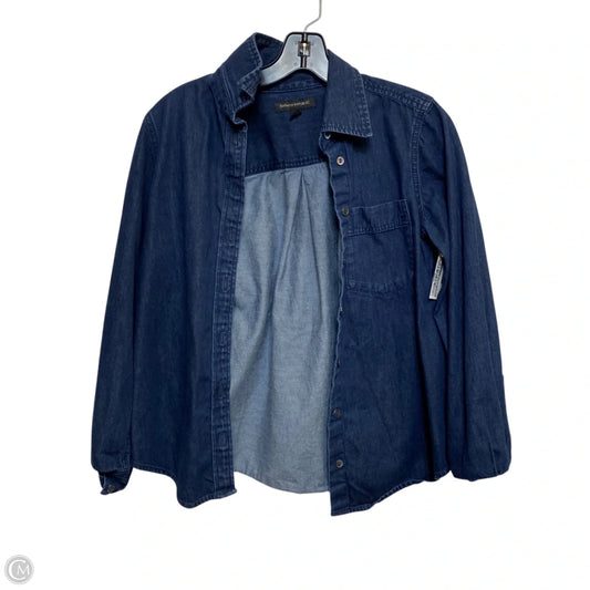 Top Long Sleeve By Banana Republic In Blue Denim, Size: Xs