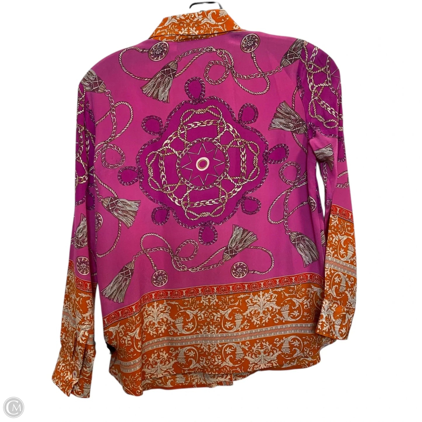 Top Long Sleeve By Maeve In Orange & Pink, Size: Xsp