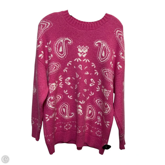 Sweater By American Eagle In Pink & White, Size: S