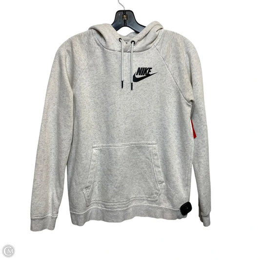 Athletic Sweatshirt Hoodie By Nike In Grey, Size: S