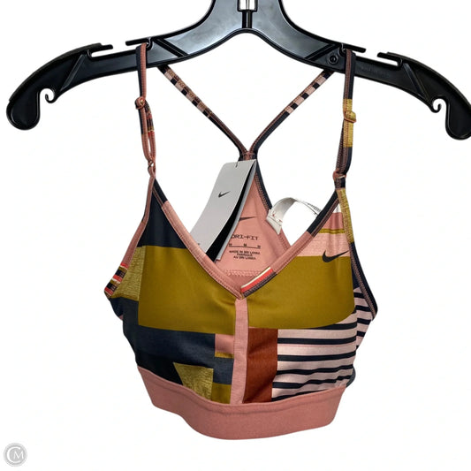 Athletic Bra By Nike In Pink & Yellow, Size: M