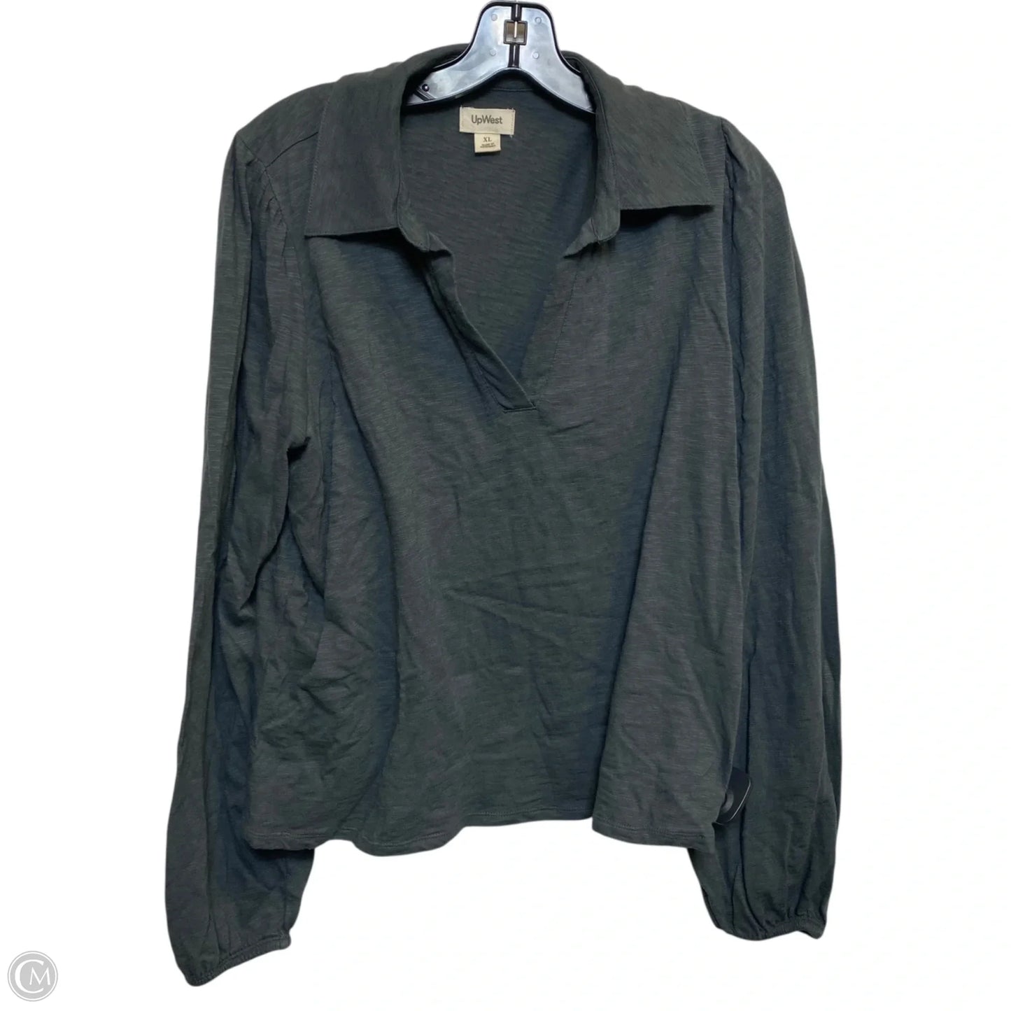 Top Long Sleeve By Upwest In Grey, Size: Xl