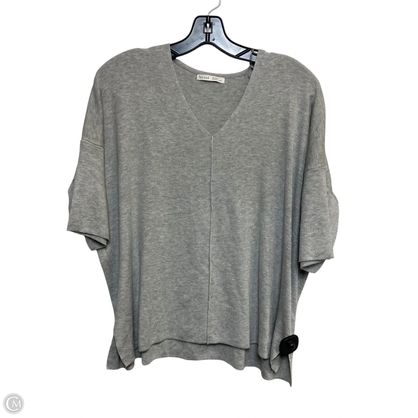 Top 3/4 Sleeve By Be Cool In Grey, Size: S