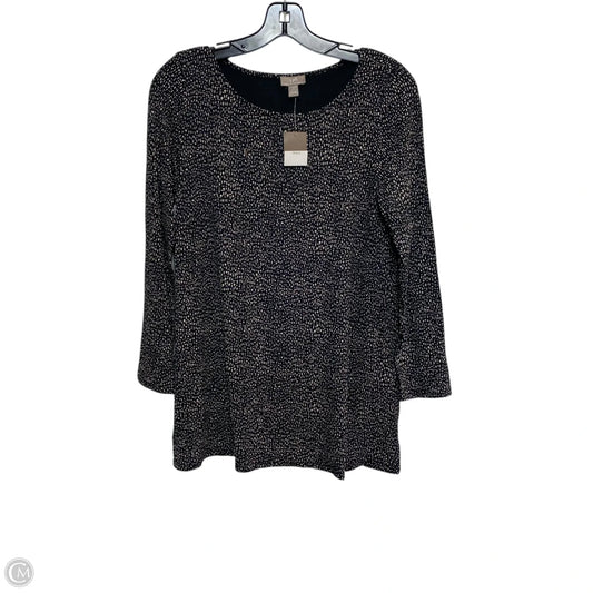 Top 3/4 Sleeve By J. Jill In Black & Tan, Size: Sp