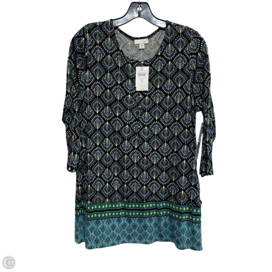 Top 3/4 Sleeve By J. Jill In Black & Blue, Size: Sp