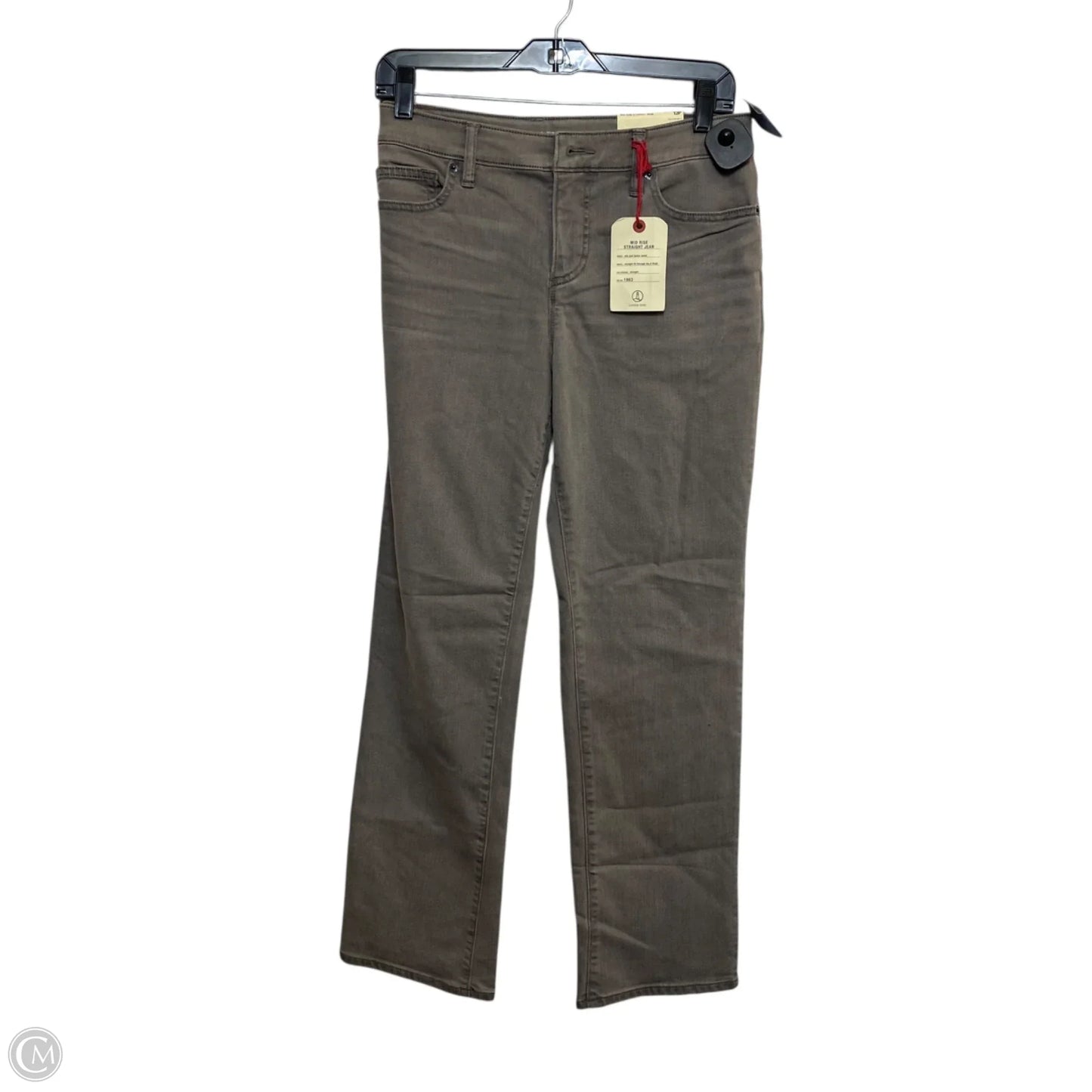 Jeans Straight By Lands End In Grey Denim, Size: 12p