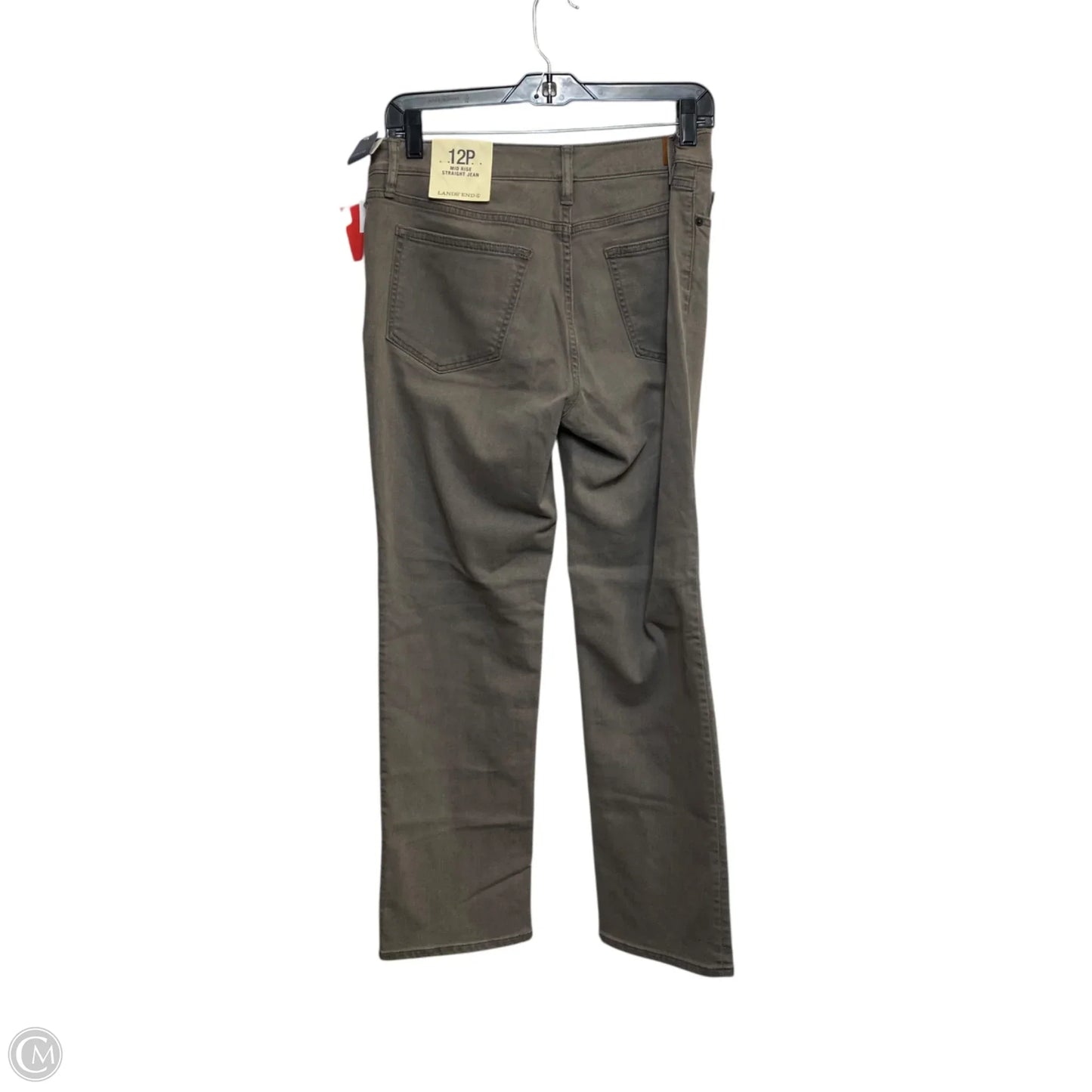 Jeans Straight By Lands End In Grey Denim, Size: 12p