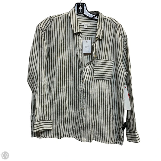 Top Long Sleeve By J. Jill In Green & White, Size: Mp