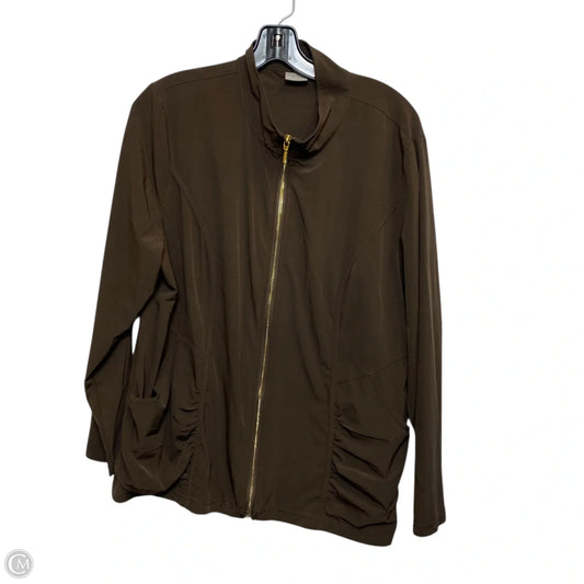 Athletic Jacket By Zenergy By Chicos In Brown, Size: Xl