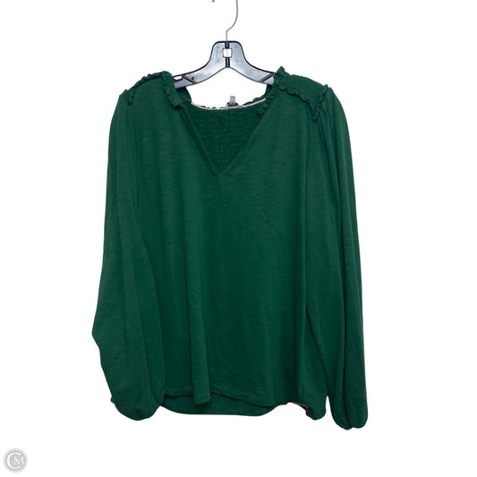 Top Long Sleeve By Crown And Ivy In Green, Size: Xl