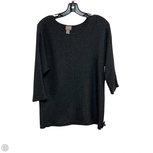 Top 3/4 Sleeve By Chicos In Grey, Size: M