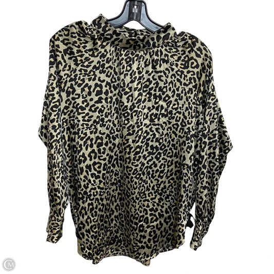 Blouse Long Sleeve By Loft In Animal Print, Size: Xs