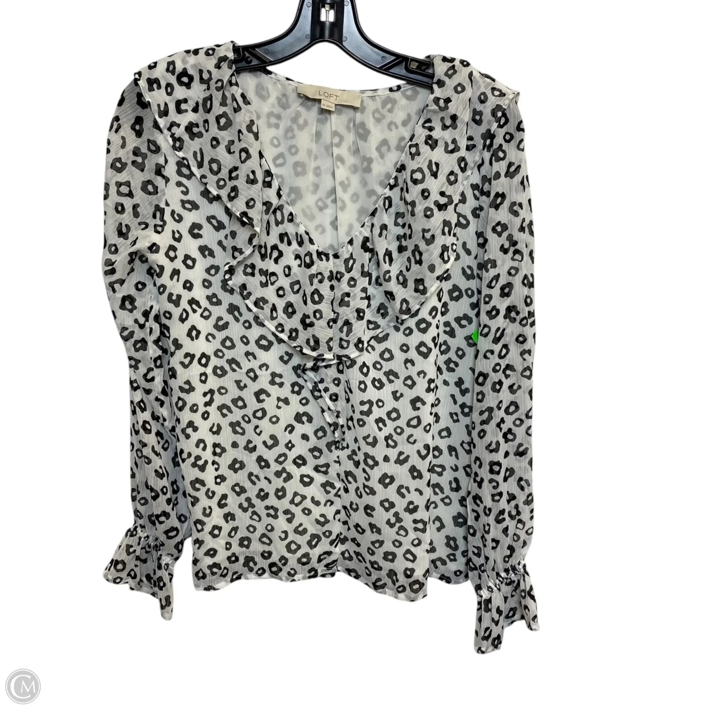 Top Long Sleeve By Loft In Black & White, Size: Xs