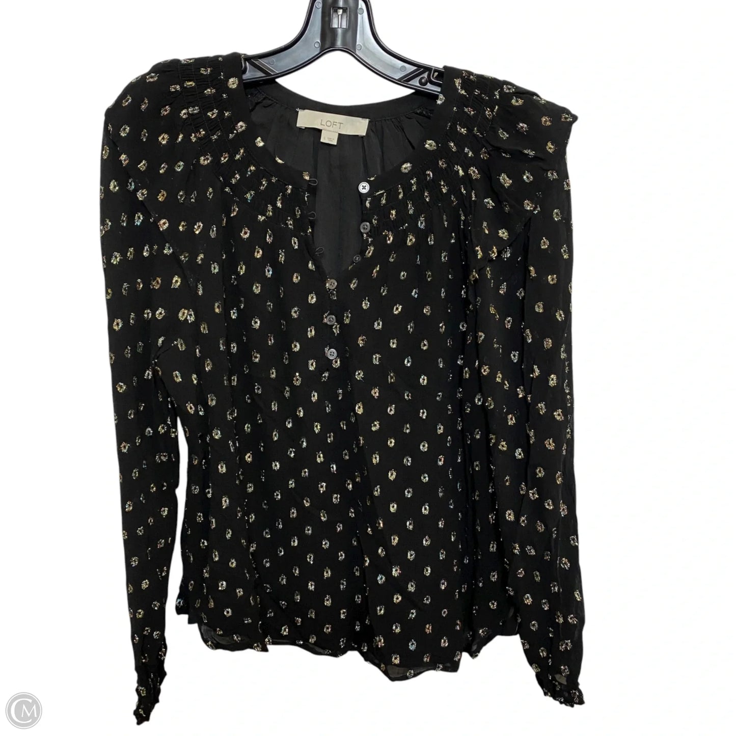 Top Long Sleeve By Loft In Black, Size: S