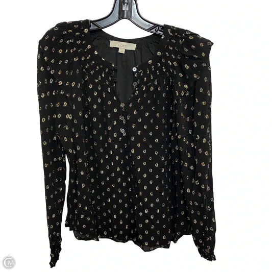 Top Long Sleeve By Loft In Black, Size: S