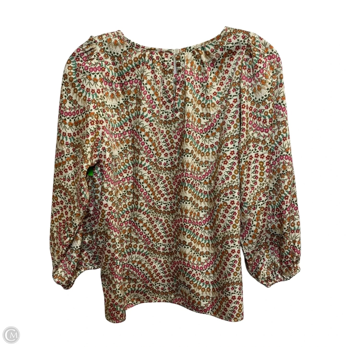 Top 3/4 Sleeve By Loft In Floral Print, Size: Xs