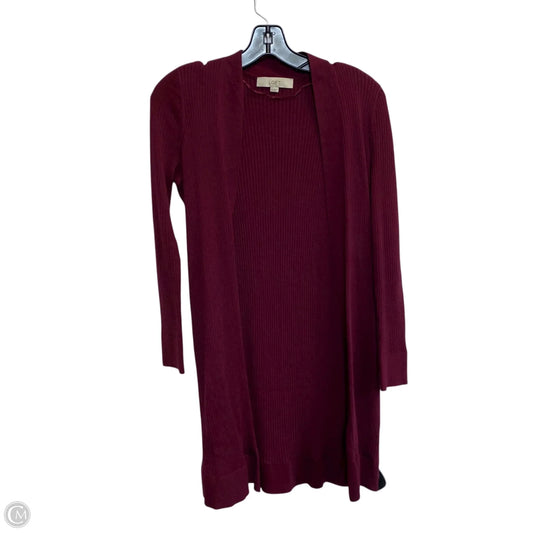 Cardigan By Loft In Maroon, Size: Xs