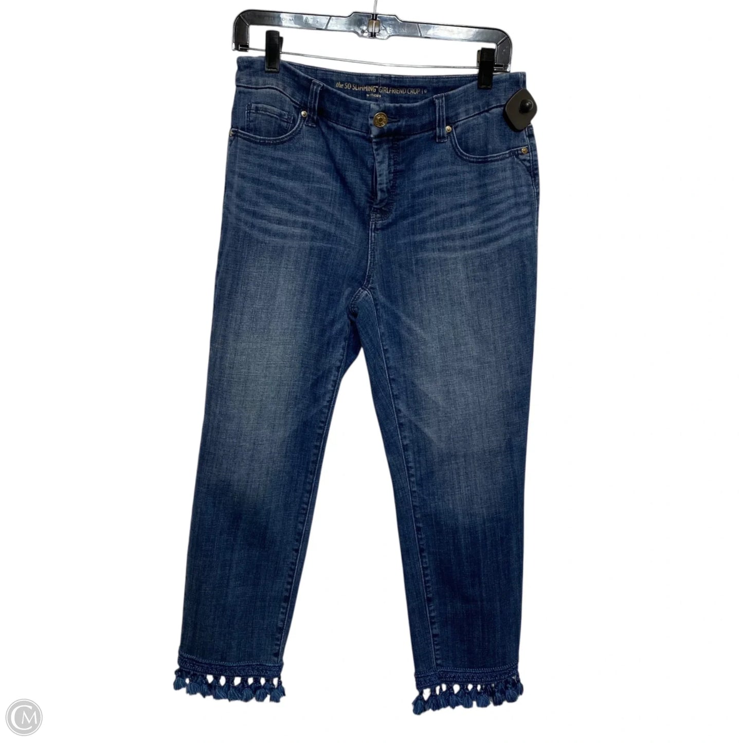Jeans Cropped By Chicos In Blue Denim, Size: 4