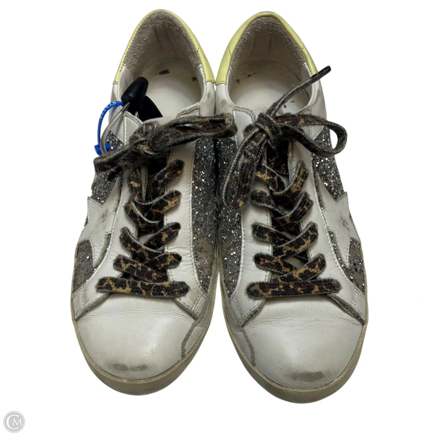 Shoes Luxury Designer By Golden Goose In Silver & White, Size: 7