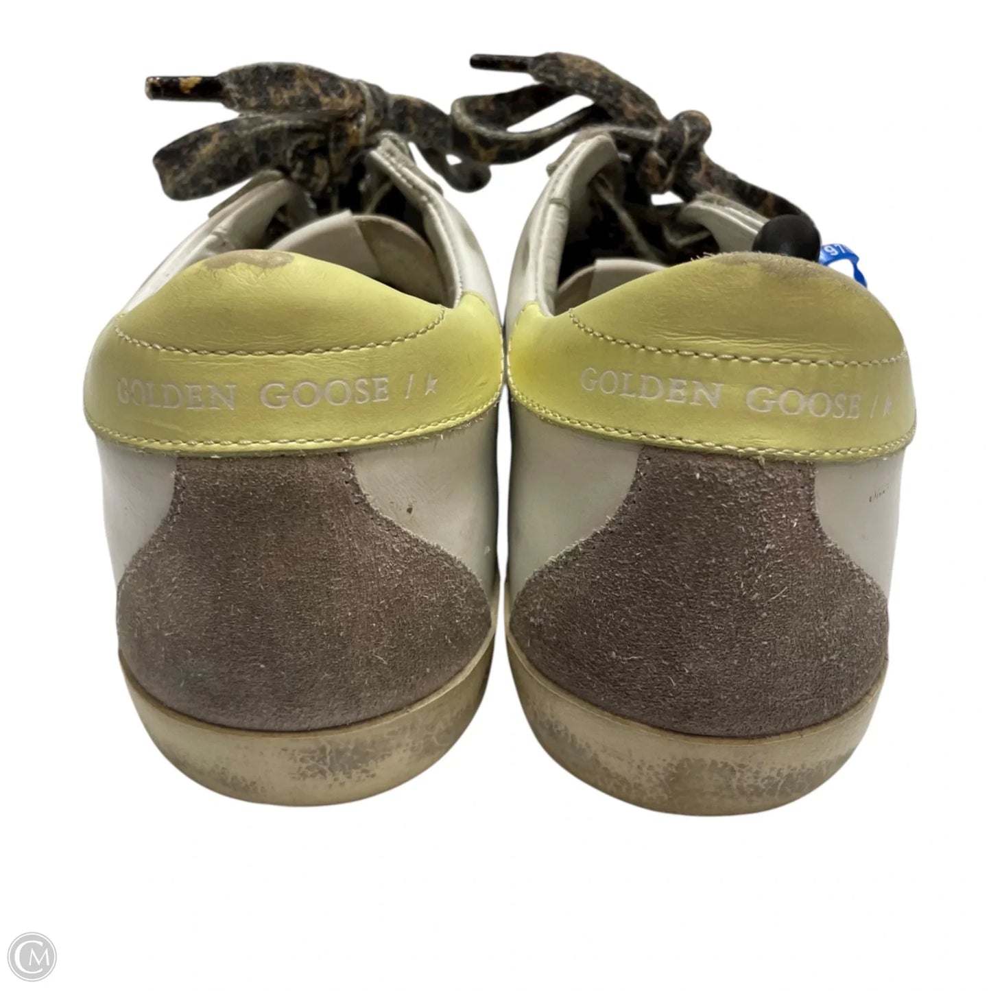 Shoes Luxury Designer By Golden Goose In Silver & White, Size: 7