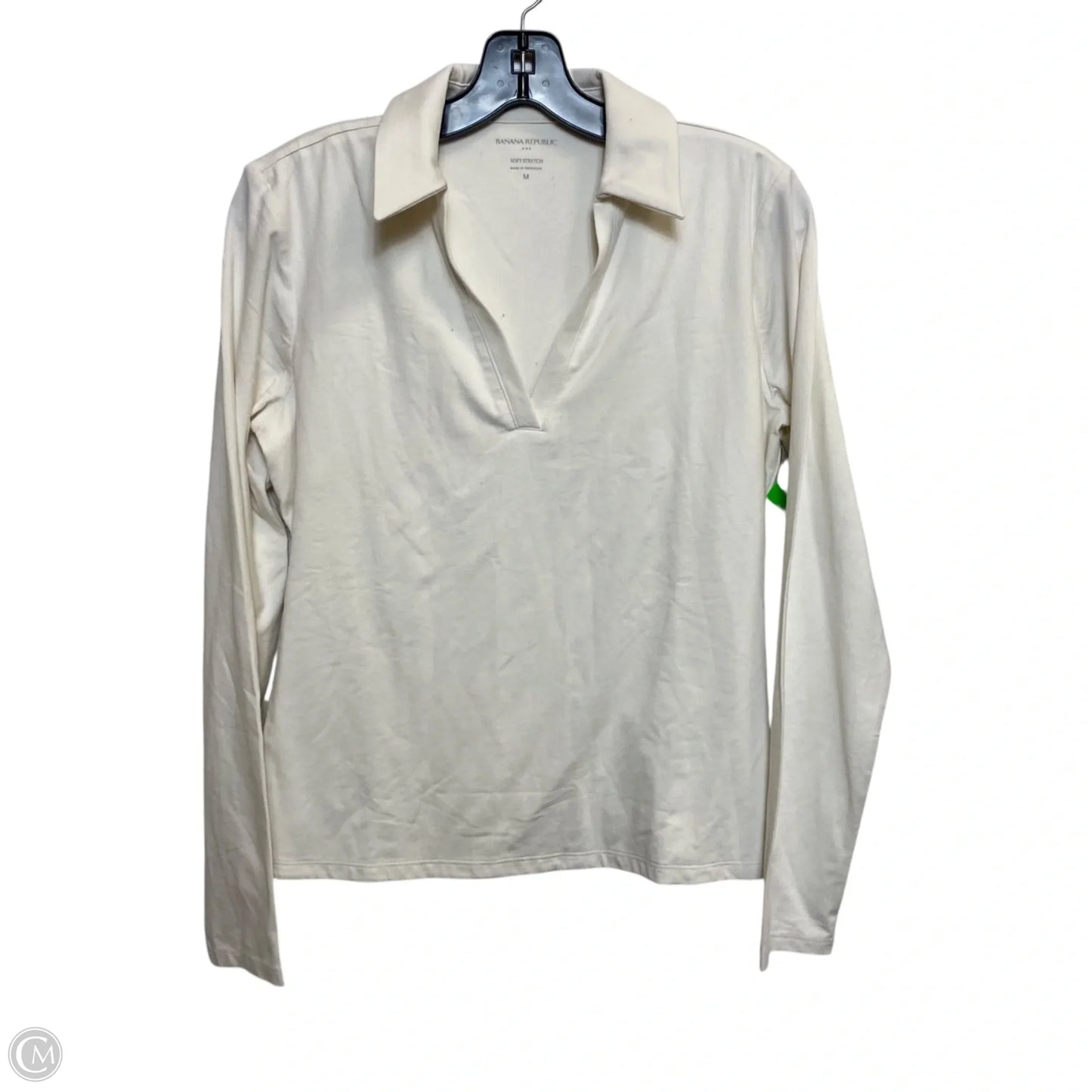 Top Long Sleeve By Banana Republic In Cream, Size: M