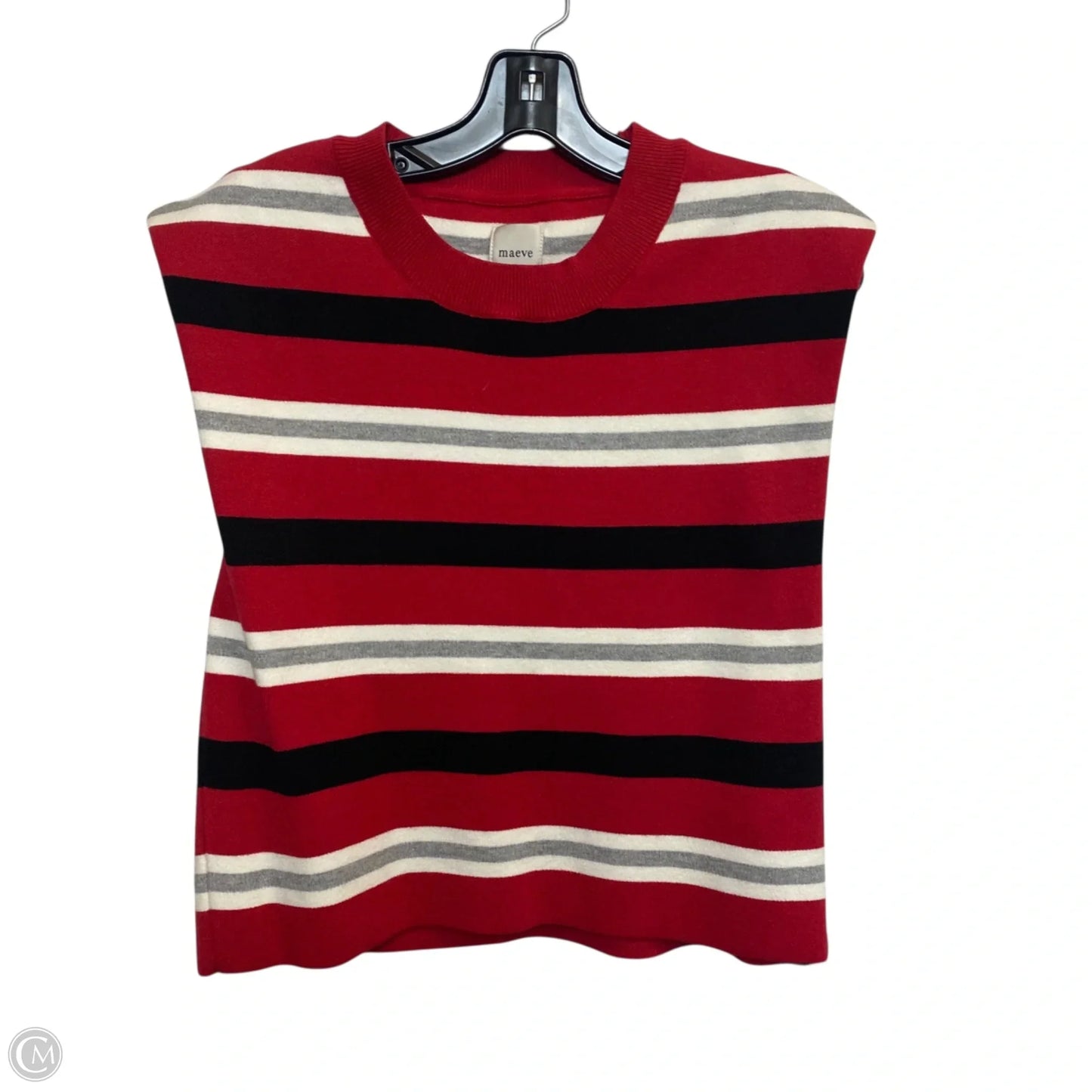 Top Sleeveless By Maeve In Black & Red, Size: S