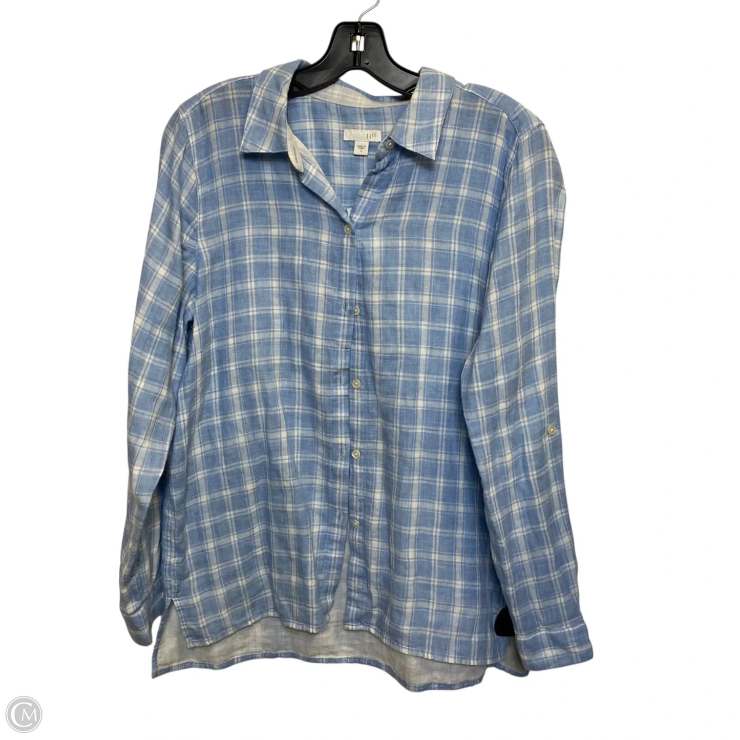 Top Long Sleeve By J. Jill In Blue & White, Size: S