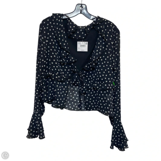 Top Long Sleeve By American Eagle In Black & White, Size: L