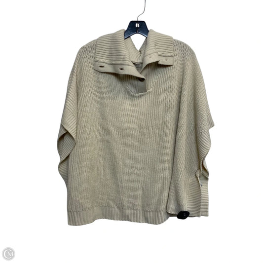 Sweater Short Sleeve By Loft In Cream, Size: M