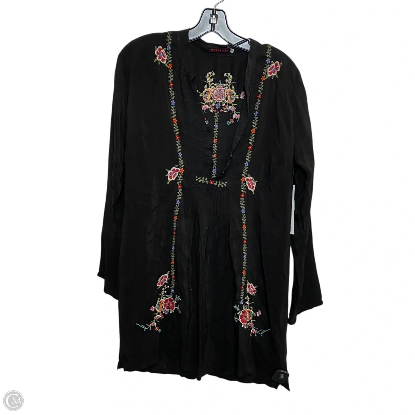 Blouse Designer By Johnny Was In Black, Size: S