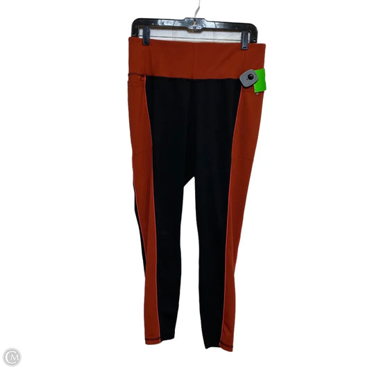 Athletic Leggings By Livi Active In Black & Orange, Size: L