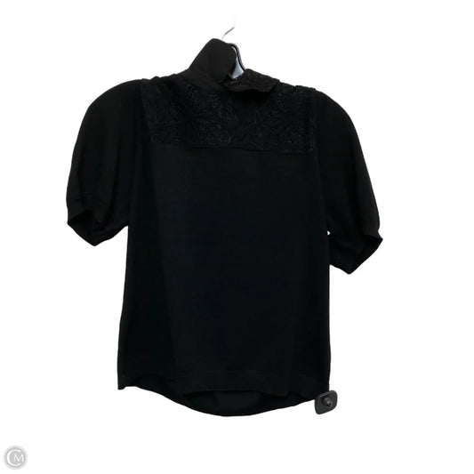 Top Short Sleeve By Adrianna Papell In Black, Size: S