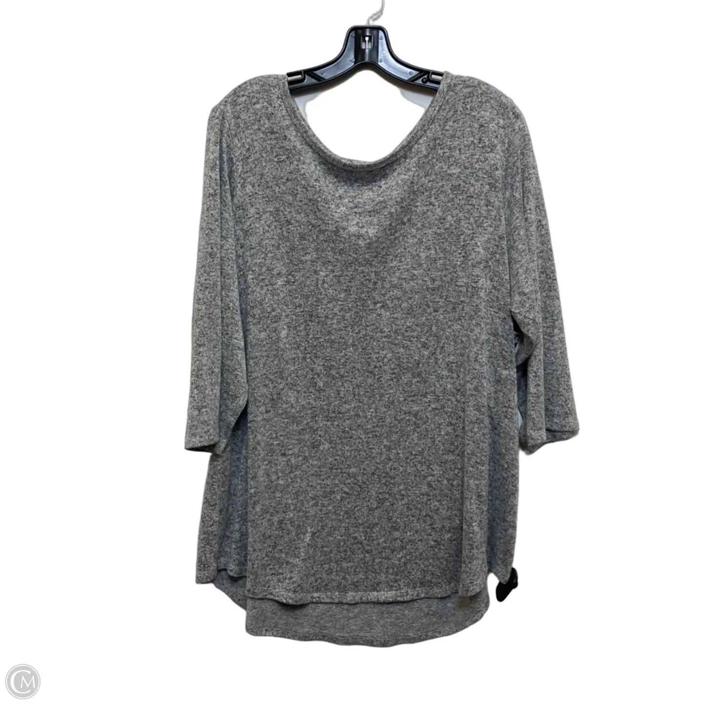 Top 3/4 Sleeve Basic By Bobbie Brooks In Grey, Size: 2x