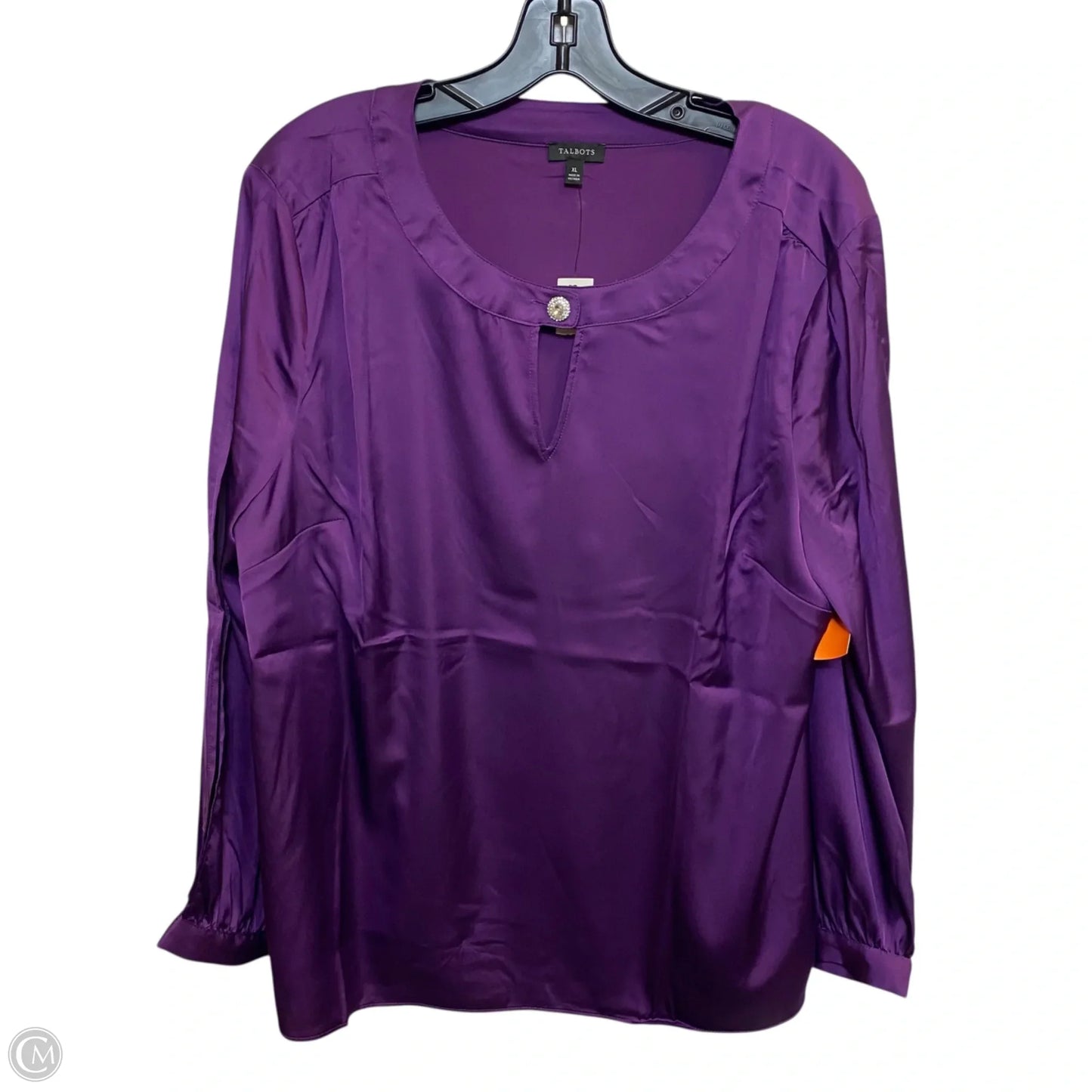 Blouse Long Sleeve By Talbots In Purple, Size: Xl
