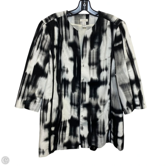 Blazer By Chicos In Black & White, Size: L