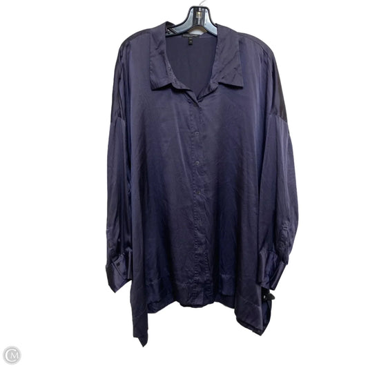 Blouse Long Sleeve By Eileen Fisher In Purple, Size: 2x