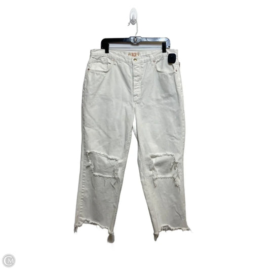Jeans Cropped By We The Free In White Denim, Size: 14