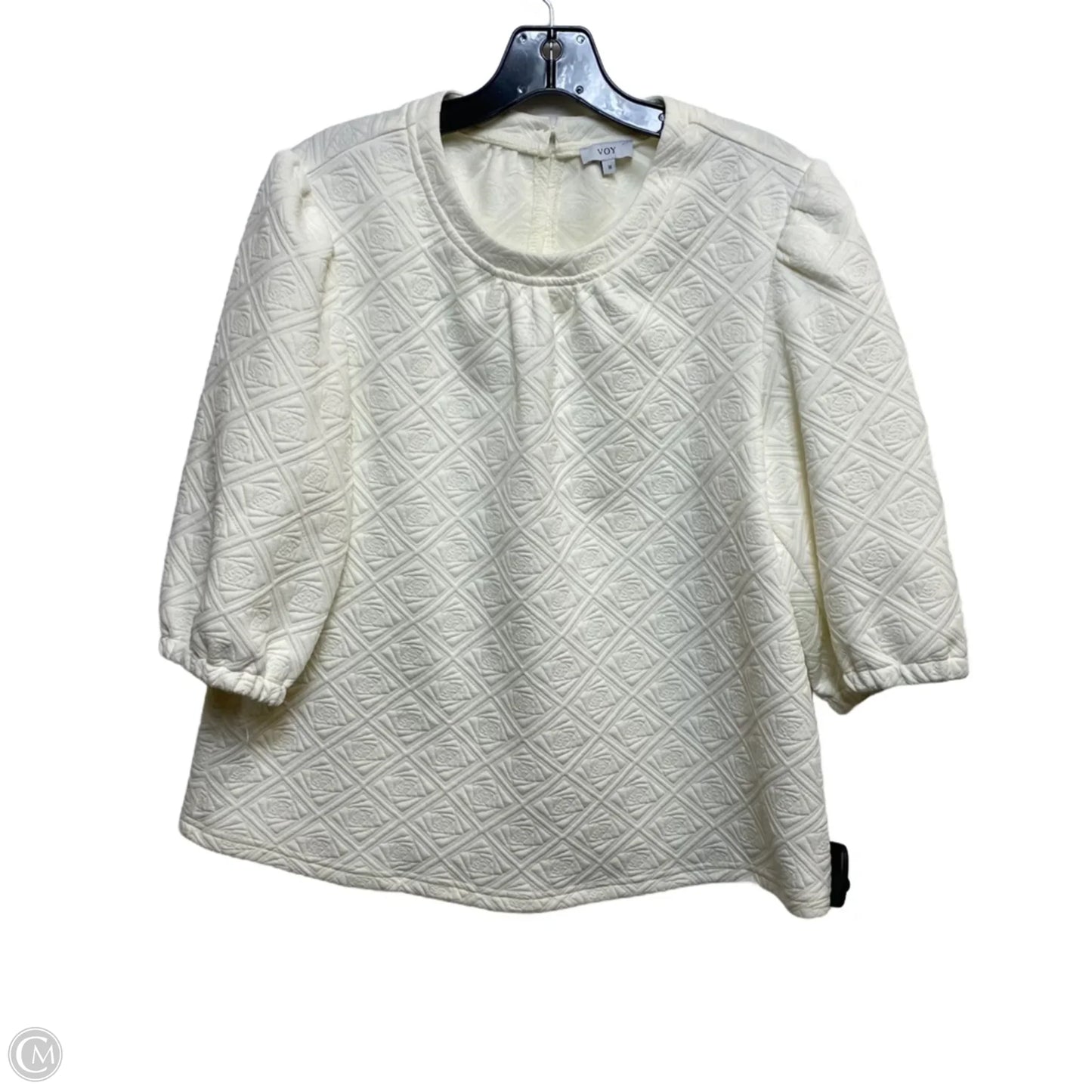 Top Short Sleeve By Voy In Cream, Size: M