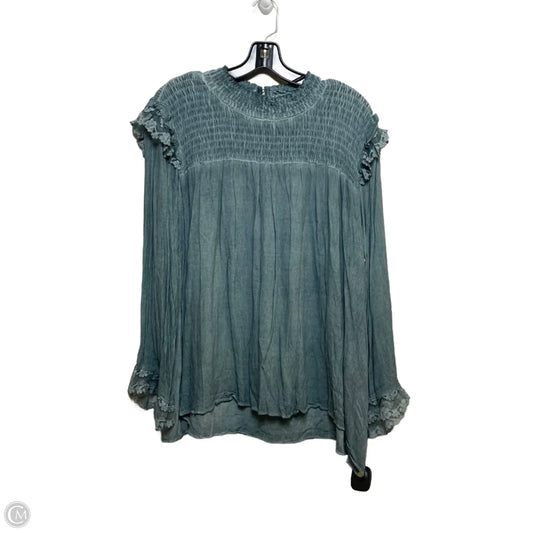 Top Long Sleeve By Pol In Green, Size: L
