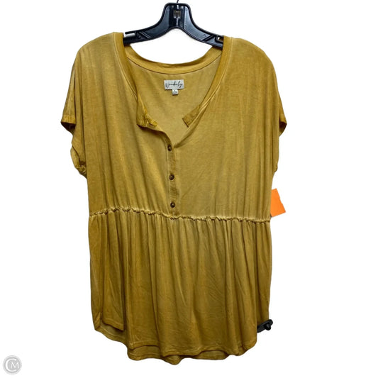 Top Short Sleeve By Wonderly In Yellow, Size: L