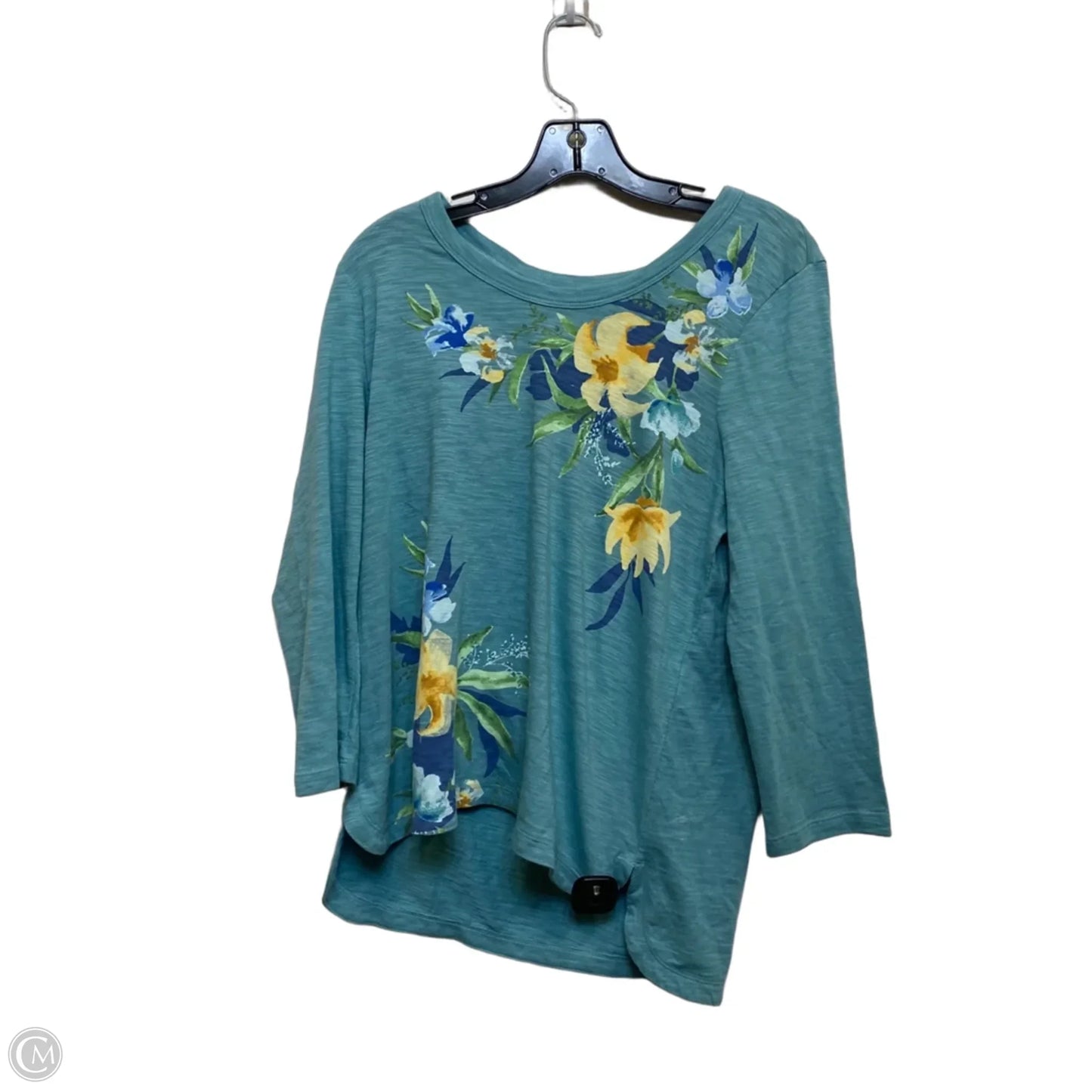 Top Long Sleeve By Chicos In Teal, Size: M