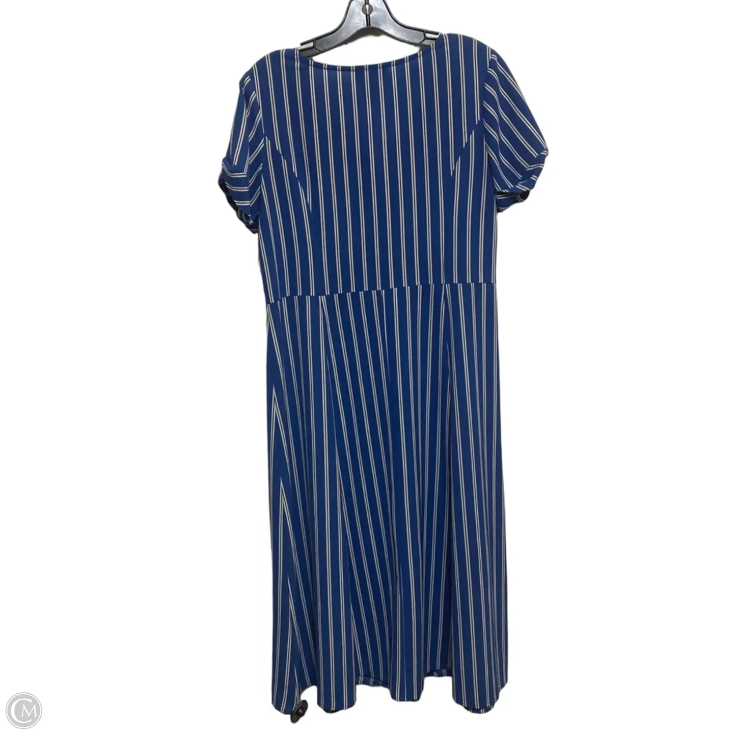 Dress Casual Midi By Agb In Blue & White, Size: S