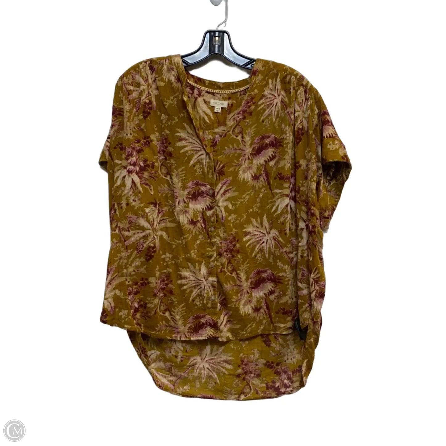 Top Short Sleeve By Pilcro In Brown & Pink, Size: Xxs