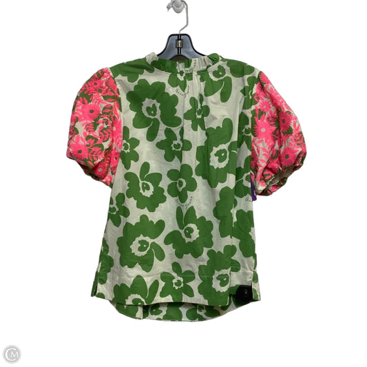 Top Short Sleeve By Jodifl In Cream & Green, Size: M