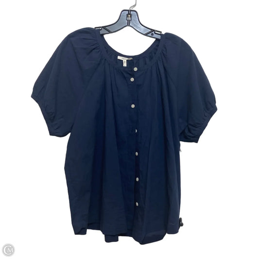 Top Short Sleeve By Maurices In Navy, Size: L