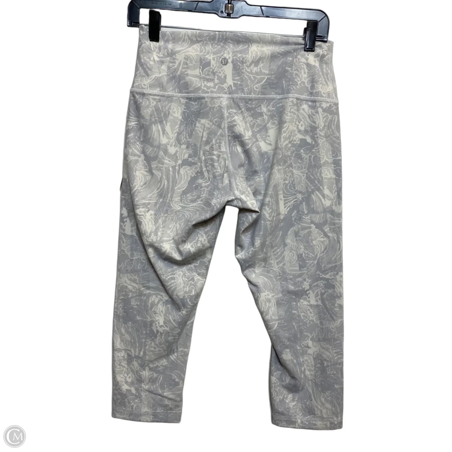 Athletic Leggings Capris By Lululemon In Cream & Grey, Size: M