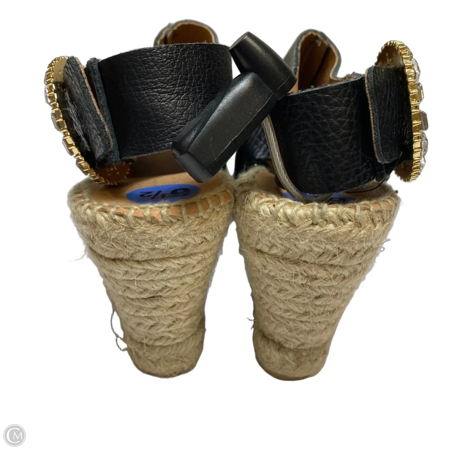 Sandals Heels Wedge By Maypol In Black, Size: 6.5
