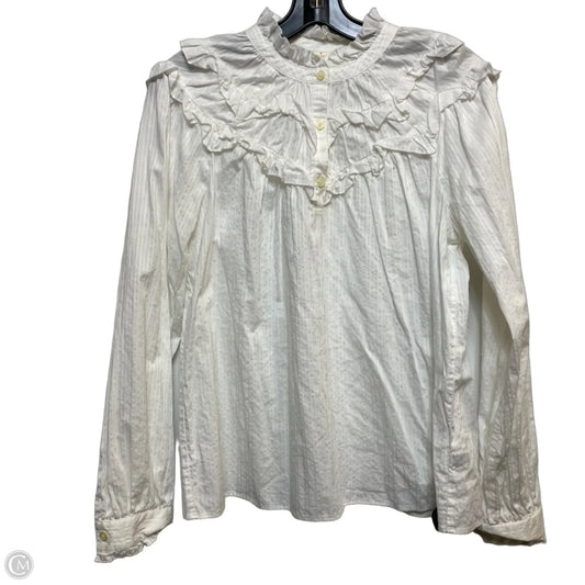 Top Long Sleeve Designer By Kate Spade In White, Size: M